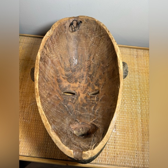 Vintage African wood hand carved large mask wall hanging in excellent condition - Picture 5 of 7